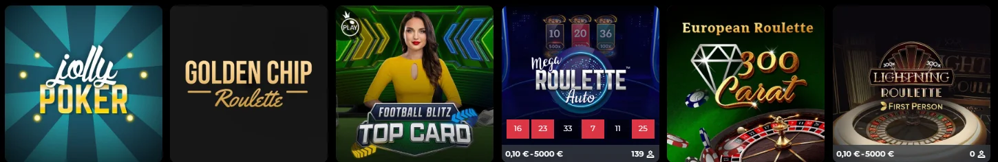 FestivalPlay Casino Tischspiele